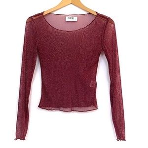 Seek The Label Red Sheer Top
